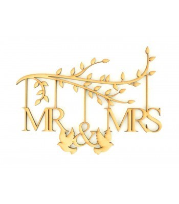 Laser Cut Box Frame Branch - Mr & Mrs